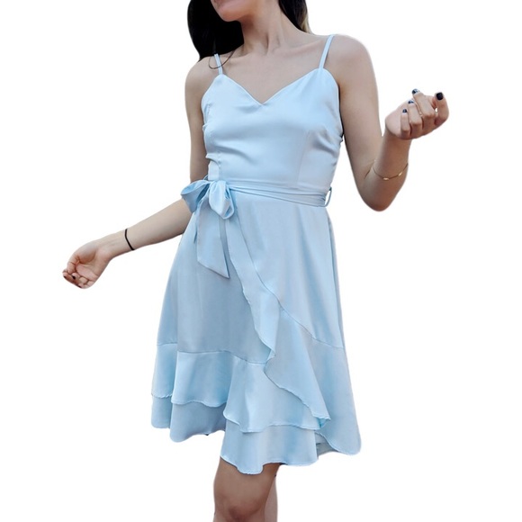 pale blue cocktail dress